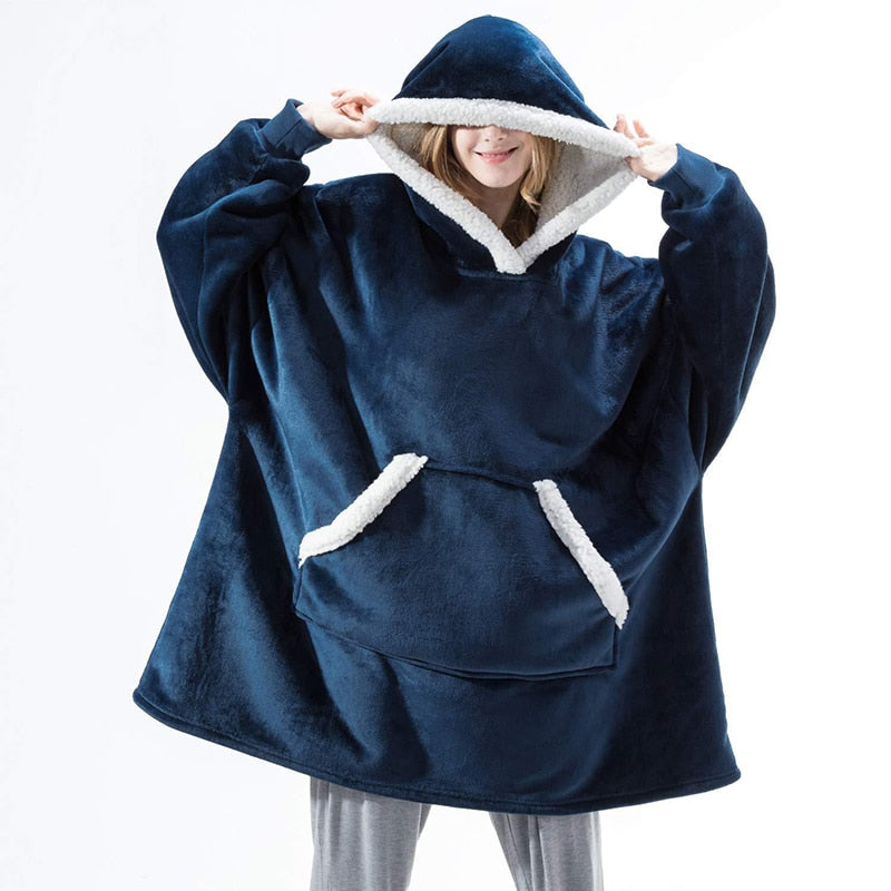 Caryn Women's Hoodie Blanket | Soft Fleece & Wool Blend 20