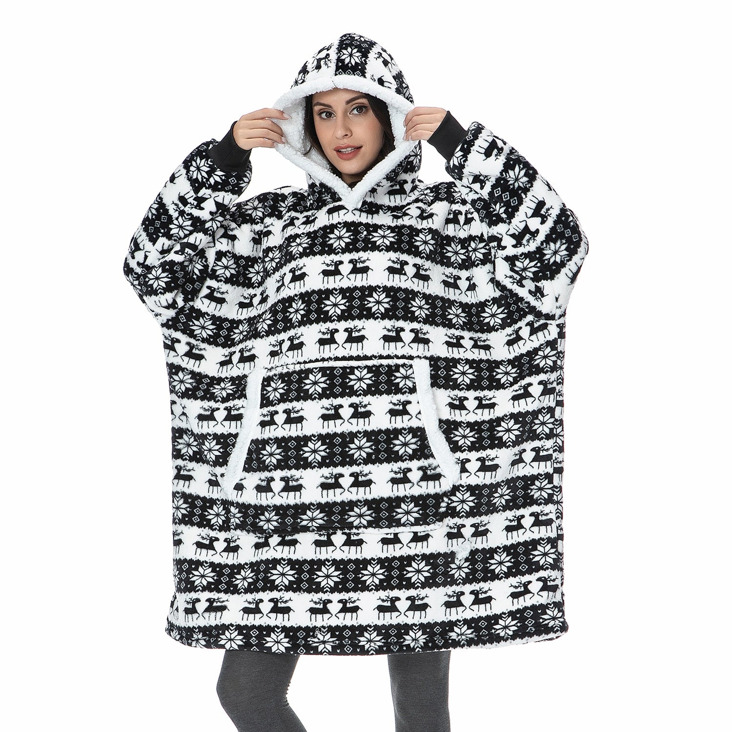 Caryn Women's Hoodie Blanket | Soft Fleece & Wool Blend 7