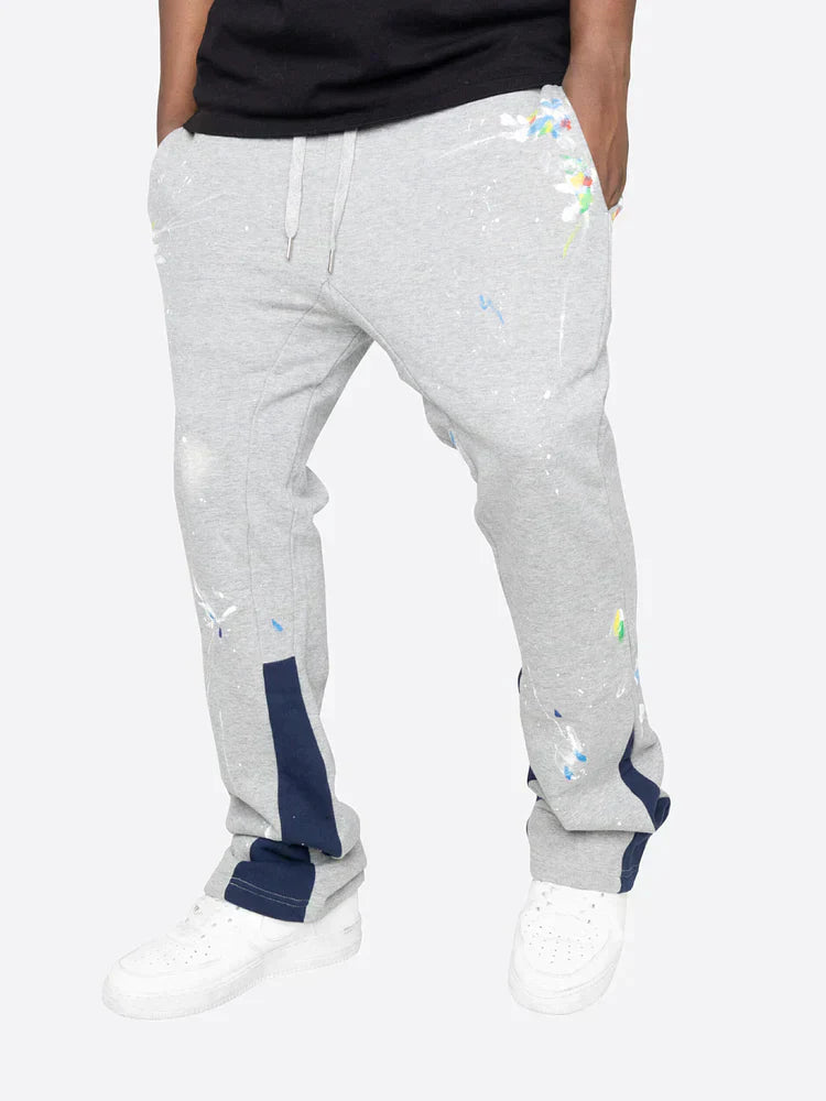 Cédric Women's Flare Sweatpants | 100% Cotton, Paint Splatter Design 6