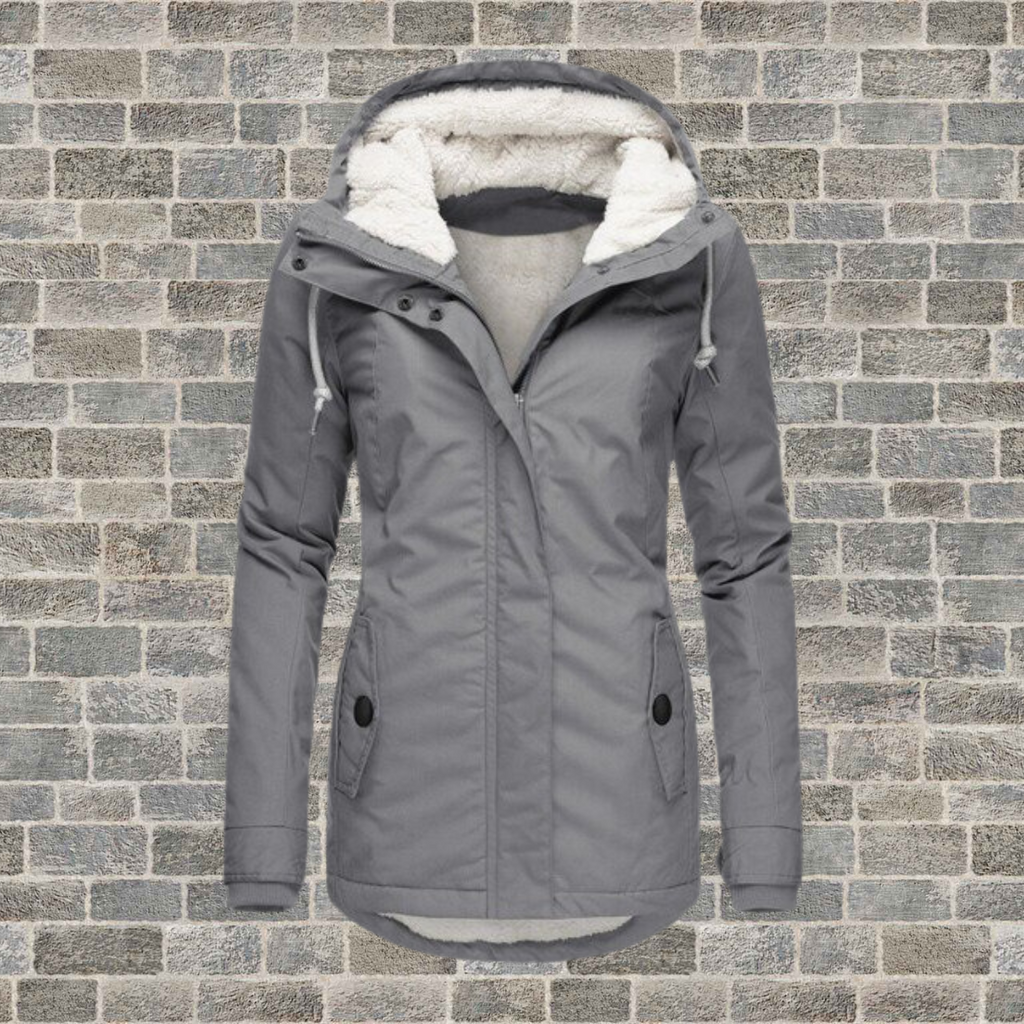 Celine Women's Wool Coat | Elegant Pleated Design, Removable Hood 0