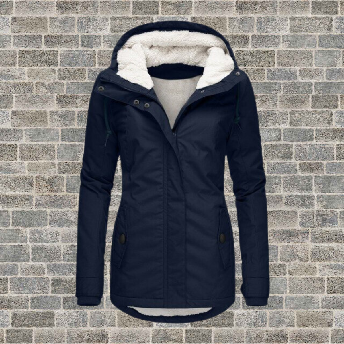 Celine Women's Wool Coat | Elegant Pleated Design, Removable Hood 1