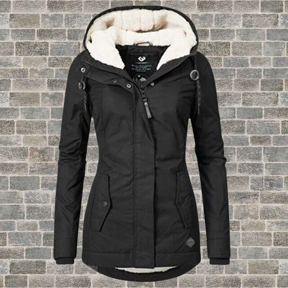 Celine Women's Wool Coat | Elegant Pleated Design, Removable Hood 3