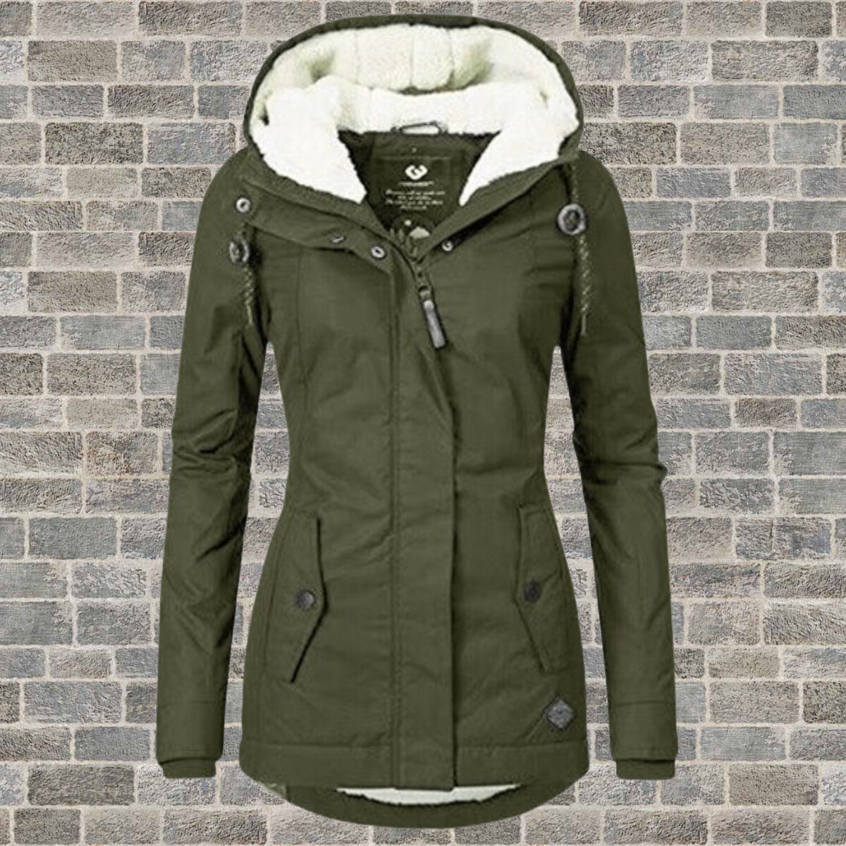 Celine Women's Wool Coat | Elegant Pleated Design, Removable Hood 5