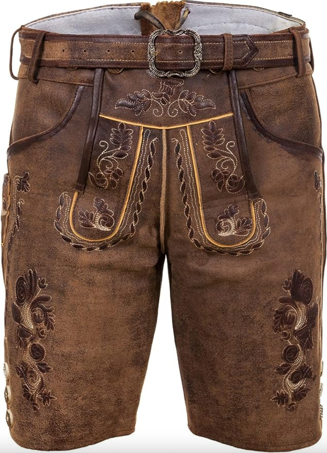 Clement Men's Lederhosen | Genuine Leather, Traditional Embroidery 0