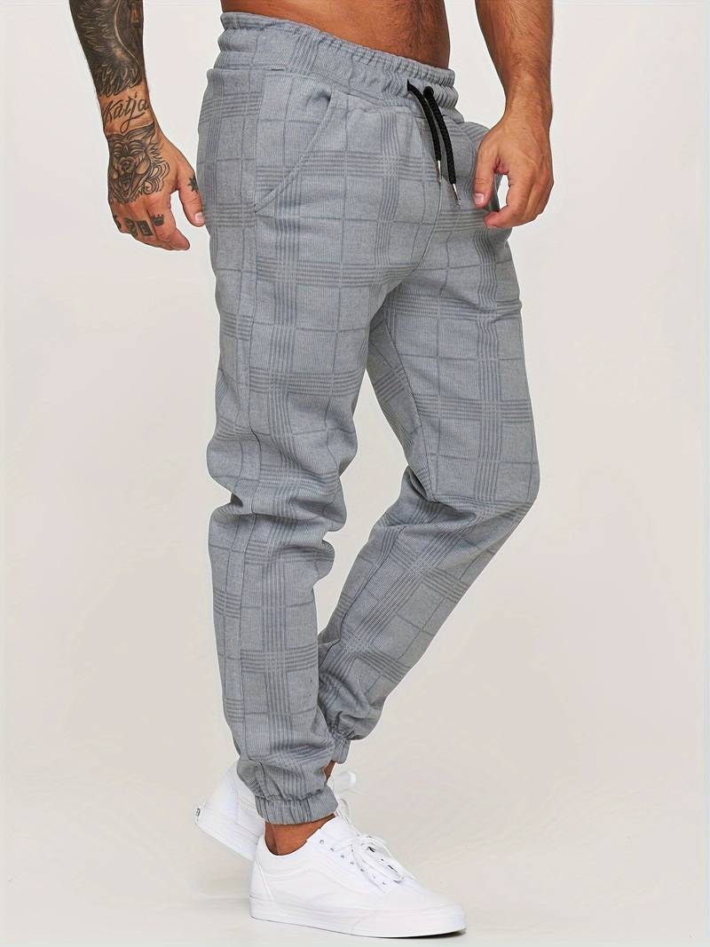 Cleo Men's Jogger Pants | Slim Fit Checked Design, Comfortable Fabric 3