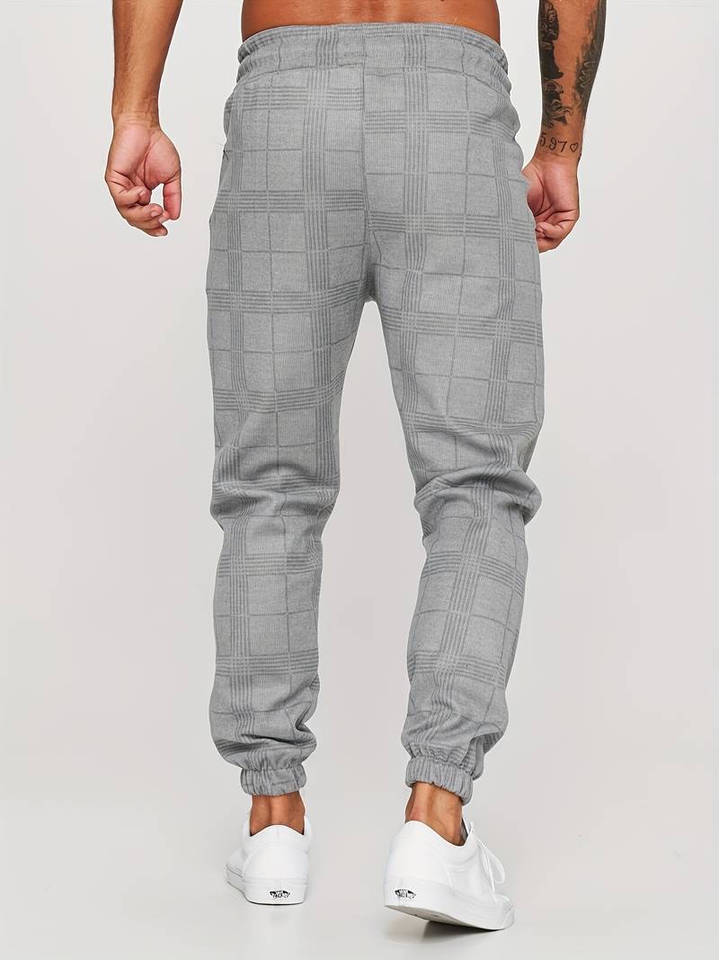 Cleo Men's Jogger Pants | Slim Fit Checked Design, Comfortable Fabric 4