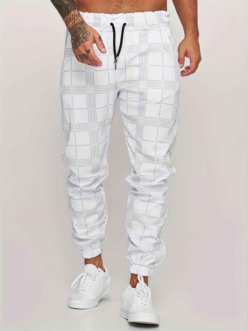 Cleo Men's Jogger Pants | Slim Fit Checked Design, Comfortable Fabric 8