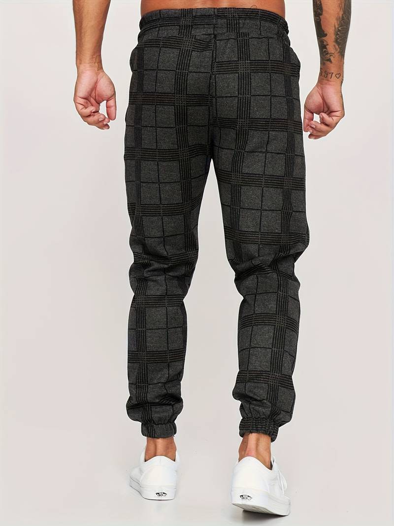 Cleo Men's Jogger Pants | Slim Fit Checked Design, Comfortable Fabric 9