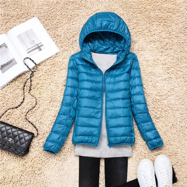 Cleo Women's Hooded Down Coat | Ultralight and Packable 3