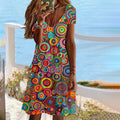 Cleo Women's Summer Dress | Cotton-Polyester Blend, Abstract Print 0