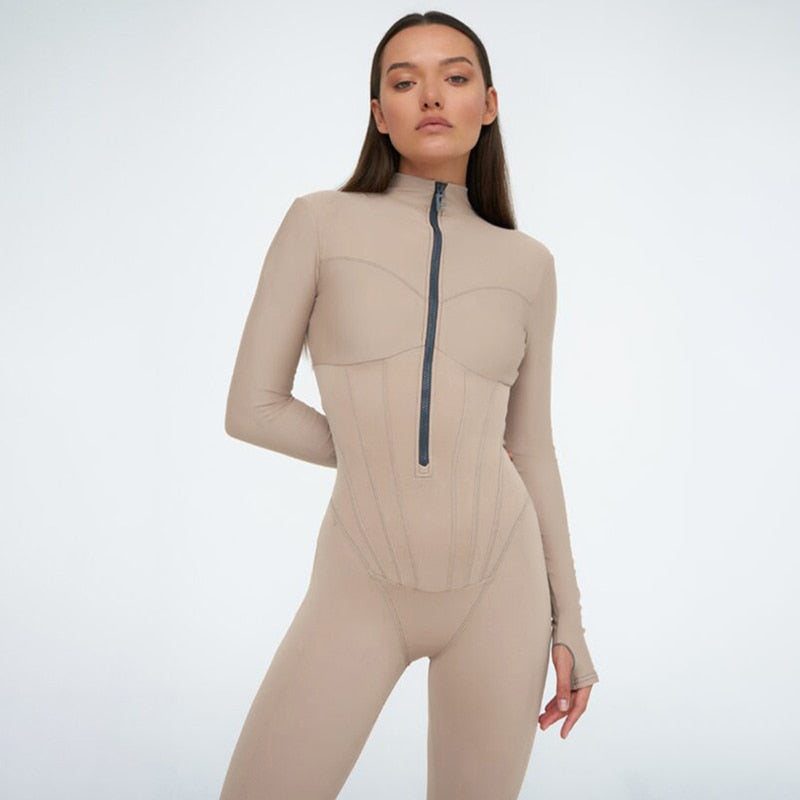 Coco Women's Catsuit | Soft Polyester-Spandex Blend, Long Sleeve 0