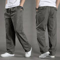 Cody Men's Cargo Pants | Elastic Waist, Straight Fit, Black Cargo Trousers 0
