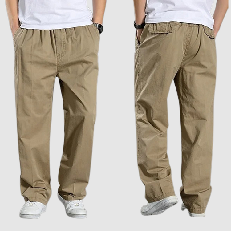 Cody Men's Cargo Pants | Elastic Waist, Straight Fit, Black Cargo Trousers 1