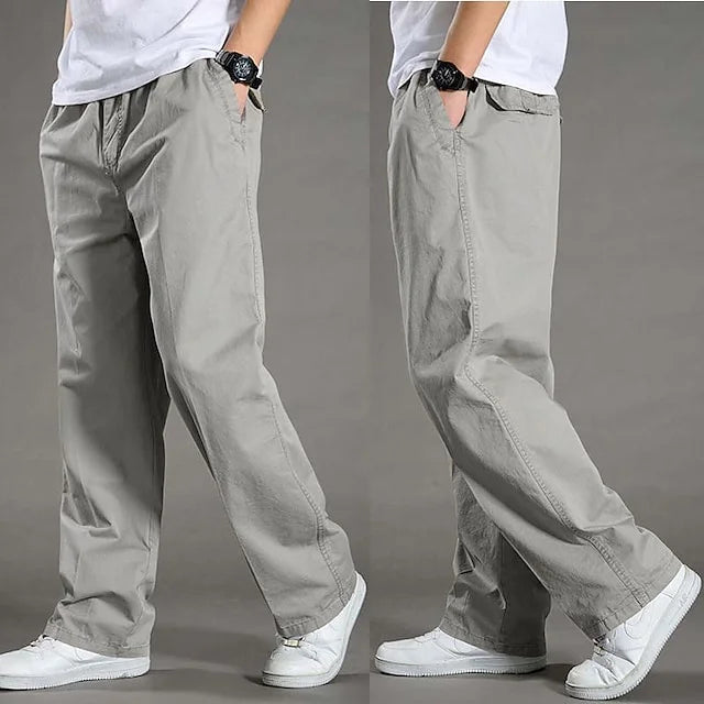 Cody Men's Cargo Pants | Elastic Waist, Straight Fit, Black Cargo Trousers 3
