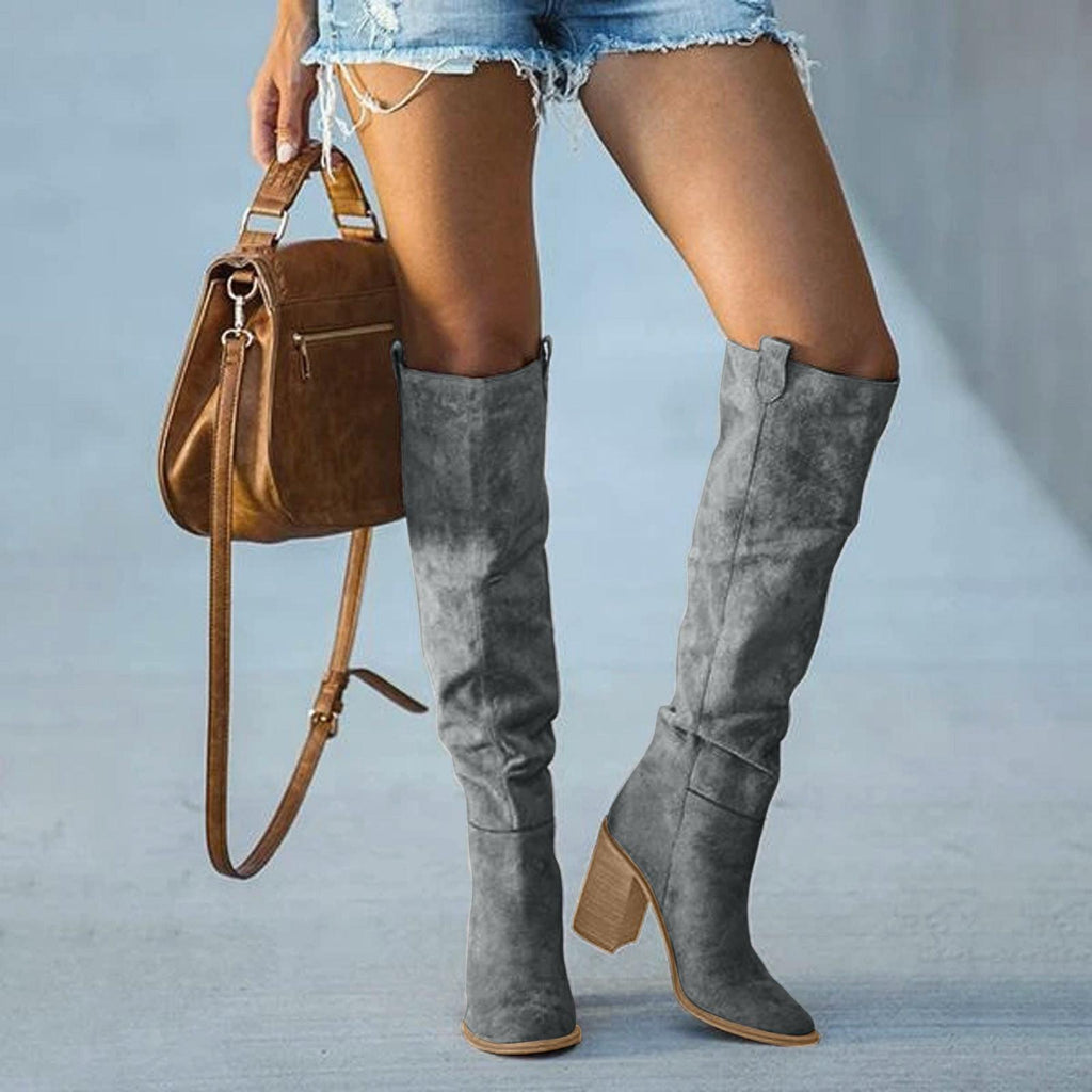 Cora Women's Over-the-Knee Cowboy Boots | Leather & Suede Look 2