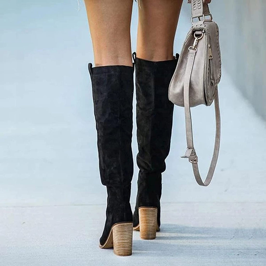Cora Women's Over-the-Knee Cowboy Boots | Leather & Suede Look 6