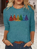 Crisp Women's Sweater | Colorful Fir Trees Design, Cozy Fit 0