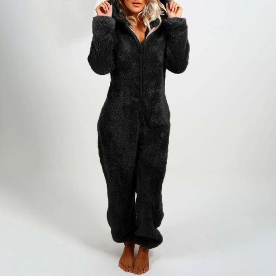 Dahlia Women's Fleece Overall | Elegant Hooded Design, Plus Size Available 1