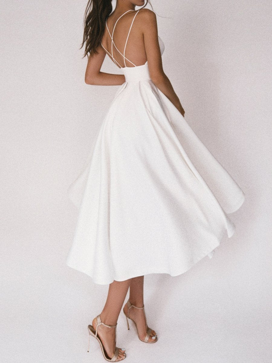 Daisy Women's Backless Flare Dress | Soft Polyester, Elegant Summer Dress 0