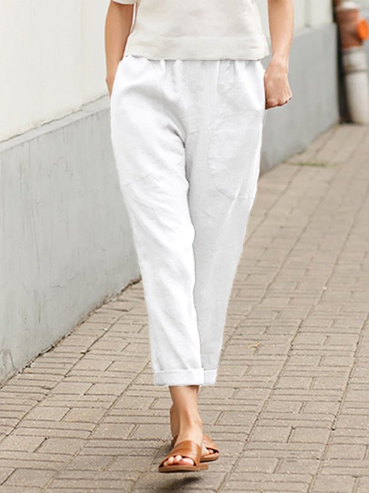 Daisy Women's Wide Leg Trousers | Silky Soft Linen, Casual Elegance 4