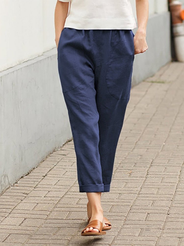 Daisy Women's Wide Leg Trousers | Silky Soft Linen, Casual Elegance 5