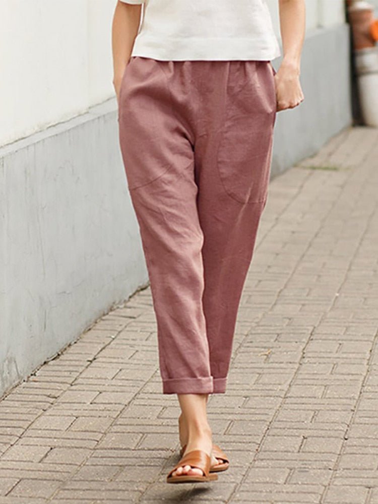 Daisy Women's Wide Leg Trousers | Silky Soft Linen, Casual Elegance 6