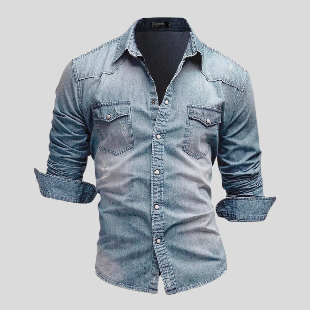 Dante Men's Denim Shirt | Premium Fabric, Versatile Style 0
