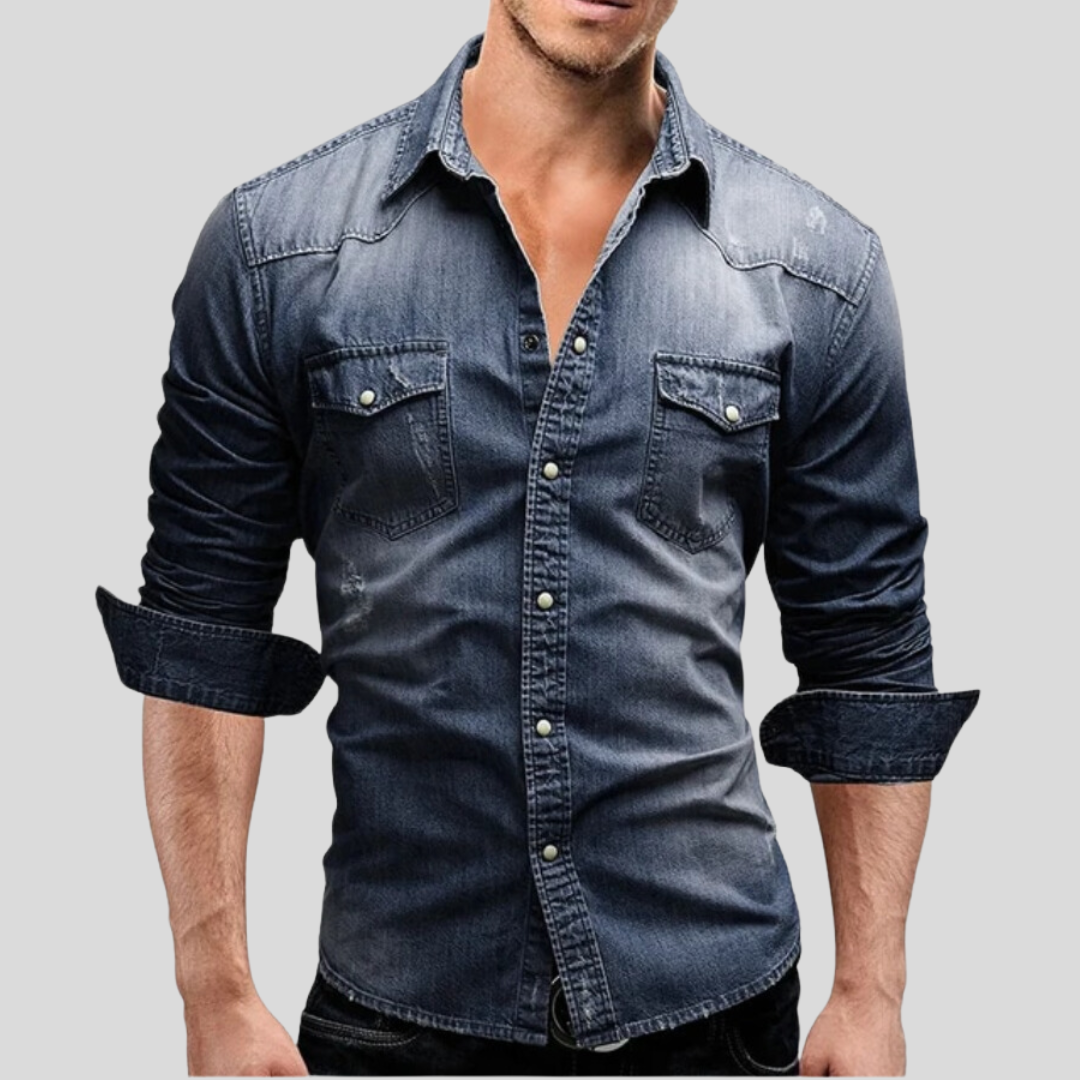 Dante Men's Denim Shirt | Premium Fabric, Versatile Style 2