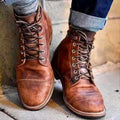 Dapper Men's Retro Lace-Up Boots | Timeless Style, Comfortable Fit 0
