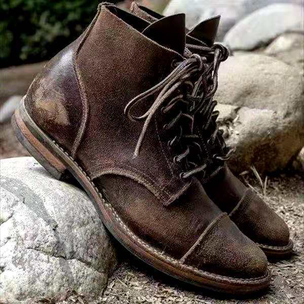Dapper Men's Retro Lace-Up Boots | Timeless Style, Comfortable Fit 1