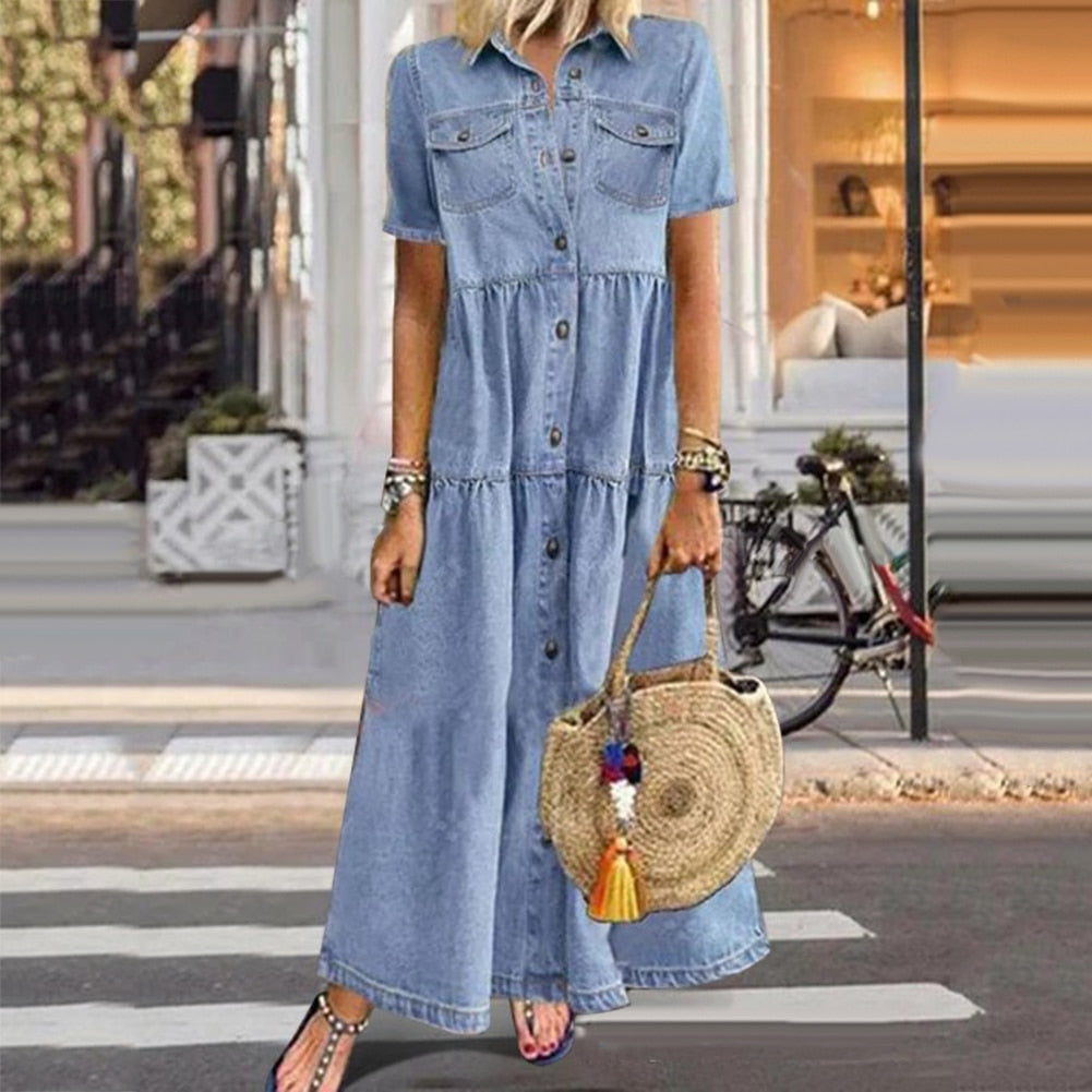 Dara Women's Denim Dress | Lightweight and Breathable Summer Style 0