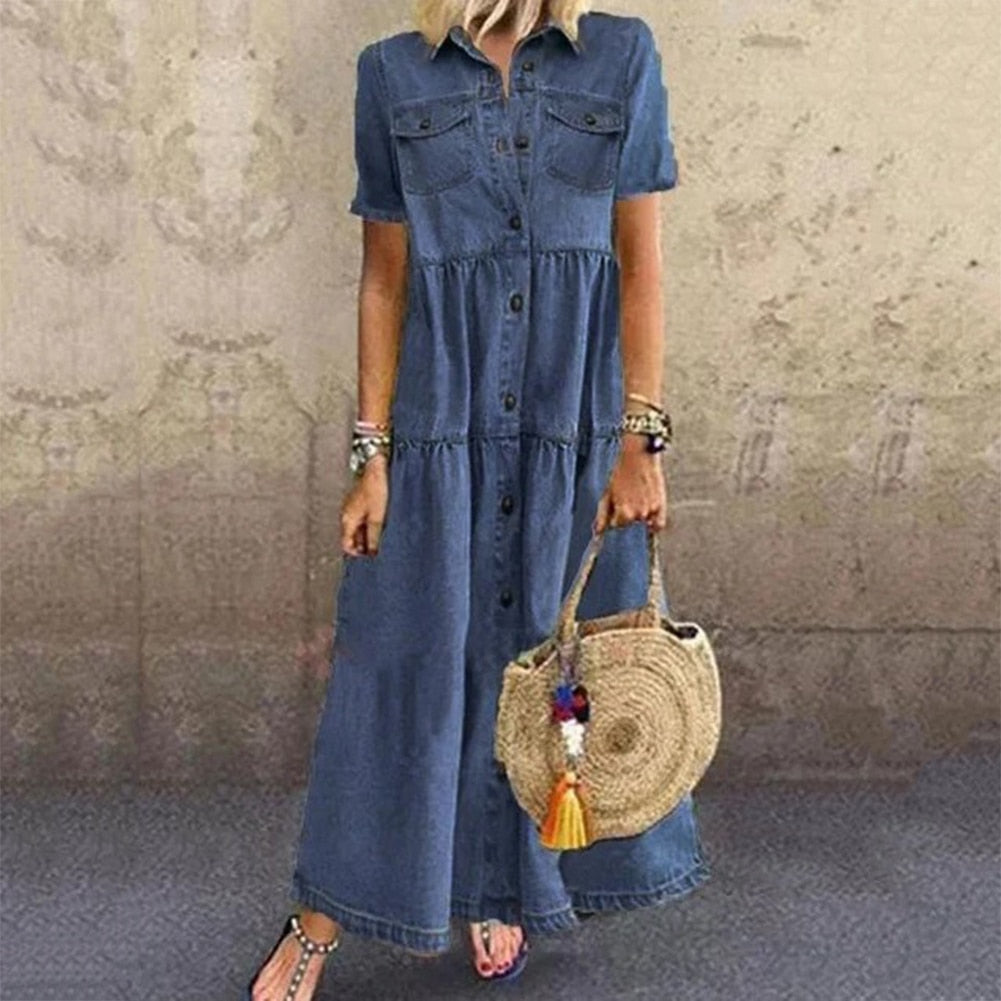 Dara Women's Denim Dress | Lightweight and Breathable Summer Style 1