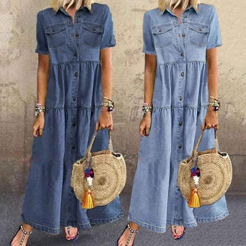 Dara Women's Denim Dress | Lightweight and Breathable Summer Style 2