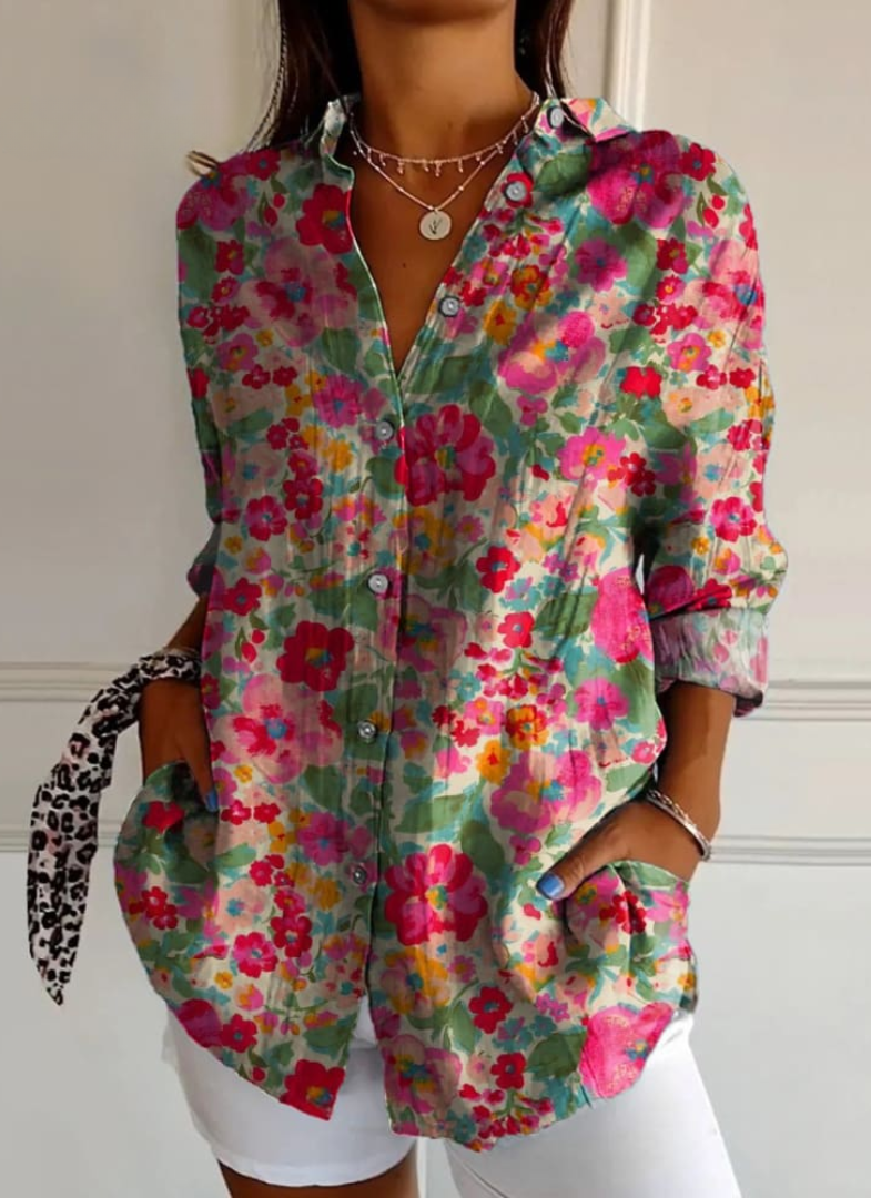 Demi Women's Blouse | Quick-Drying Floral Elegance 0
