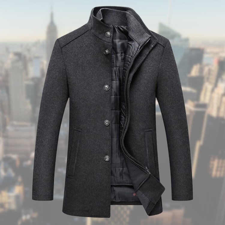 Eli Men's Coat | Elegant Overcoat with Vest, High-Quality Materials 1