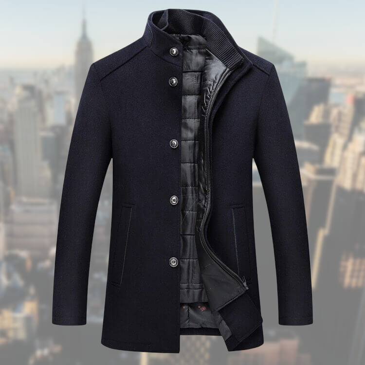 Eli Men's Coat | Elegant Overcoat with Vest, High-Quality Materials 2