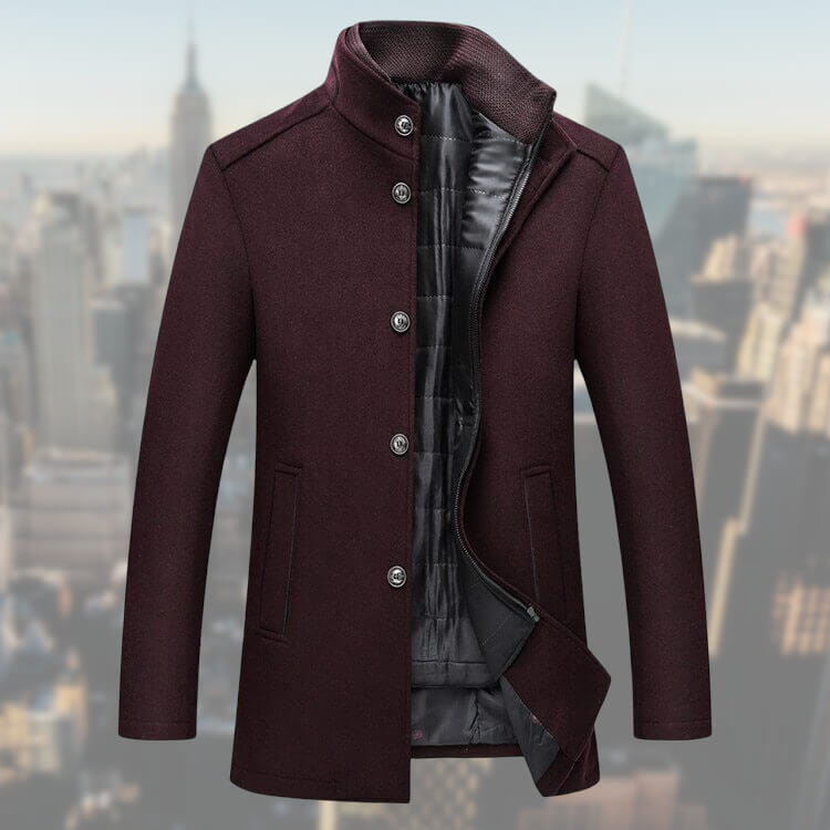 Eli Men's Coat | Elegant Overcoat with Vest, High-Quality Materials 3