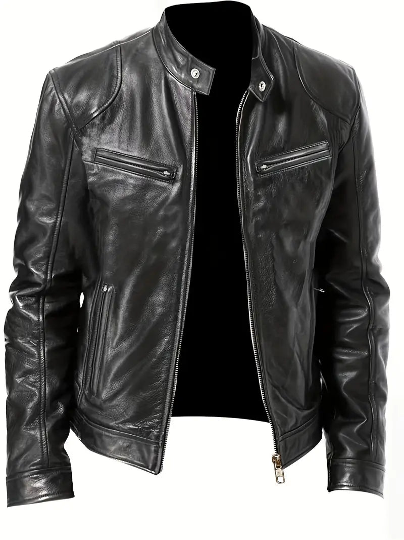 Eli Men's Leather Jacket | Chic Design with Functional Pockets 0