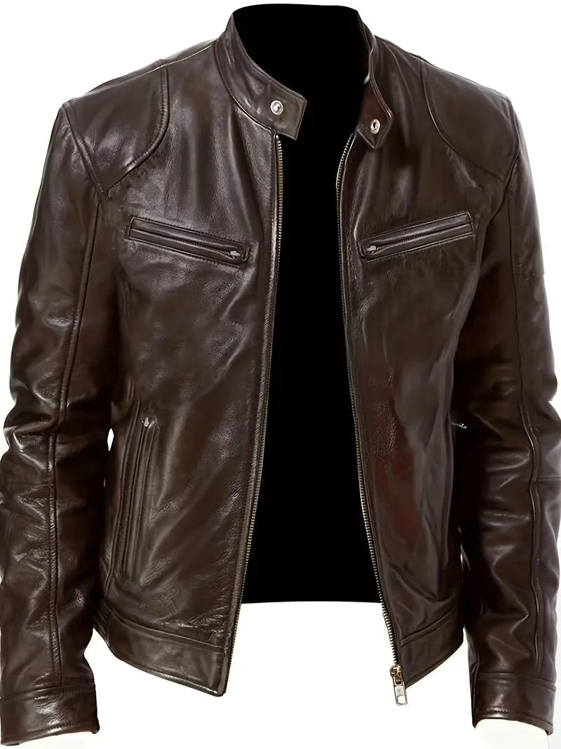 Eli Men's Leather Jacket | Chic Design with Functional Pockets 1