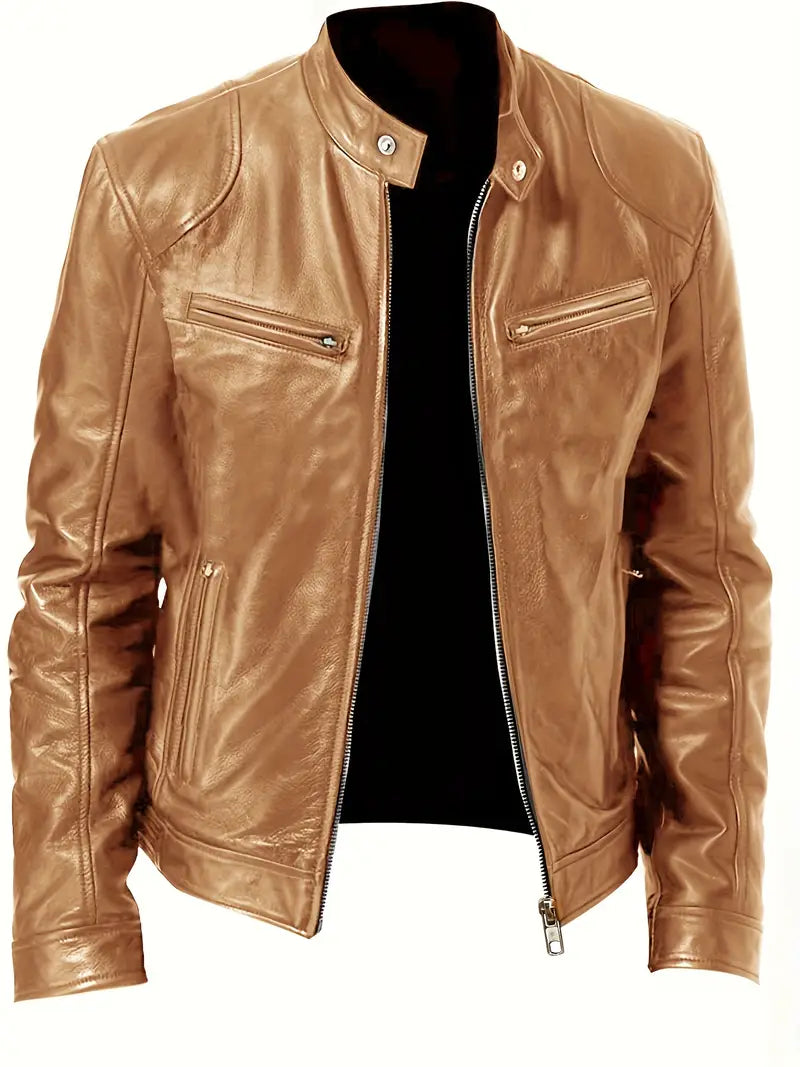 Eli Men's Leather Jacket | Chic Design with Functional Pockets 3