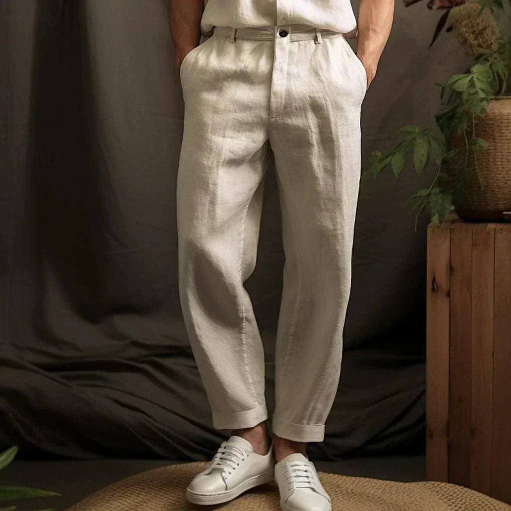 Eli Men's Linen Trousers | Lightweight Comfortable Fit, Summer Essential 0
