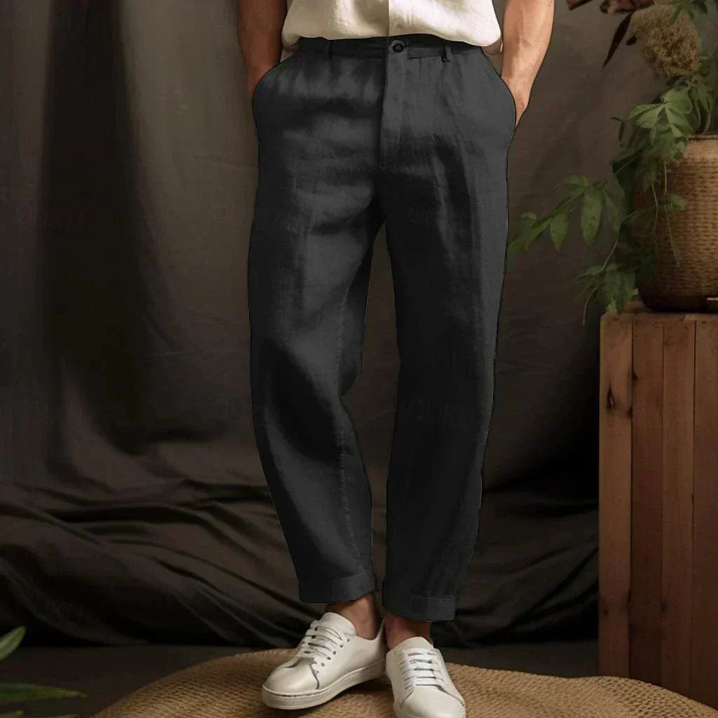 Eli Men's Linen Trousers | Lightweight Comfortable Fit, Summer Essential 2