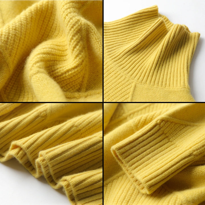 Ely Women's Sweater | Black Turtleneck, Hand-Knitted Wool Elegant Design 3