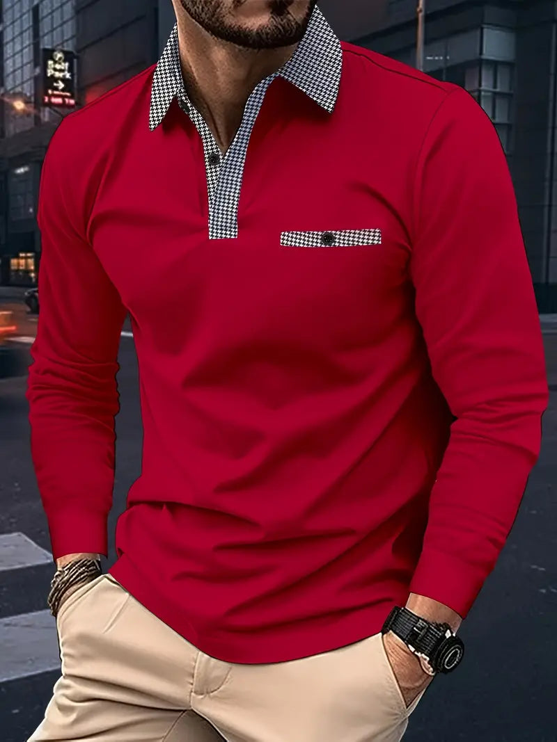 Ethan Men's Long Sleeve Polo Shirt | Timeless Elegance, Comfortable Fit 0