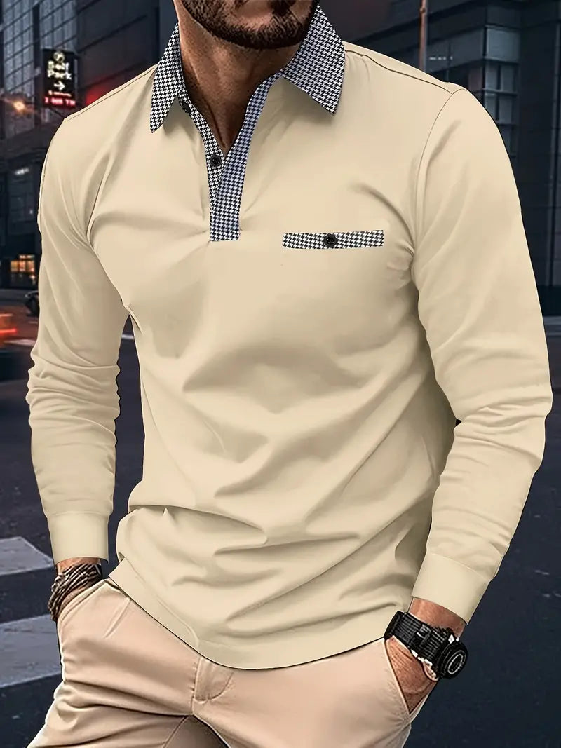 Ethan Men's Long Sleeve Polo Shirt | Timeless Elegance, Comfortable Fit 3