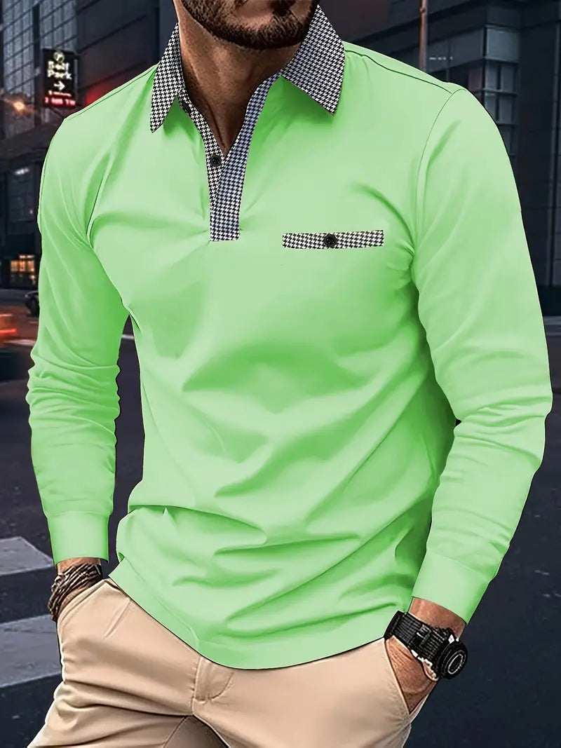 Ethan Men's Long Sleeve Polo Shirt | Timeless Elegance, Comfortable Fit 4