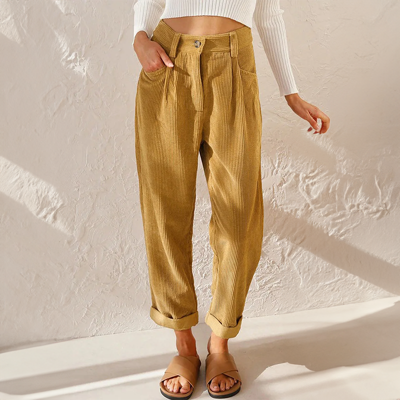 Evelyn Women's Casual Pants | High-Quality Corduroy, Comfortable Fit 0