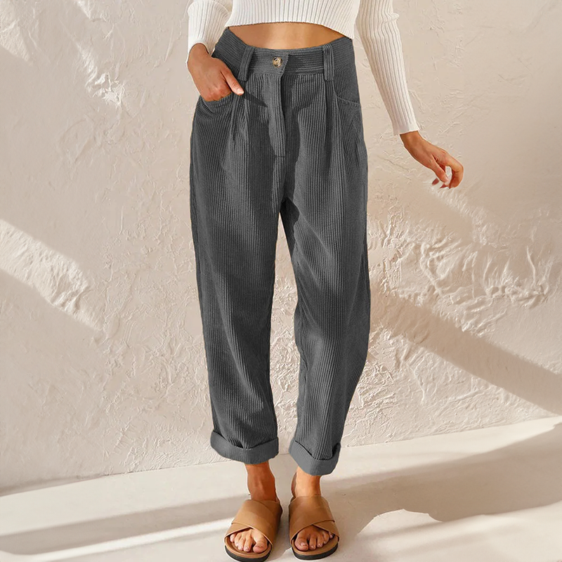 Evelyn Women's Casual Pants | High-Quality Corduroy, Comfortable Fit 2
