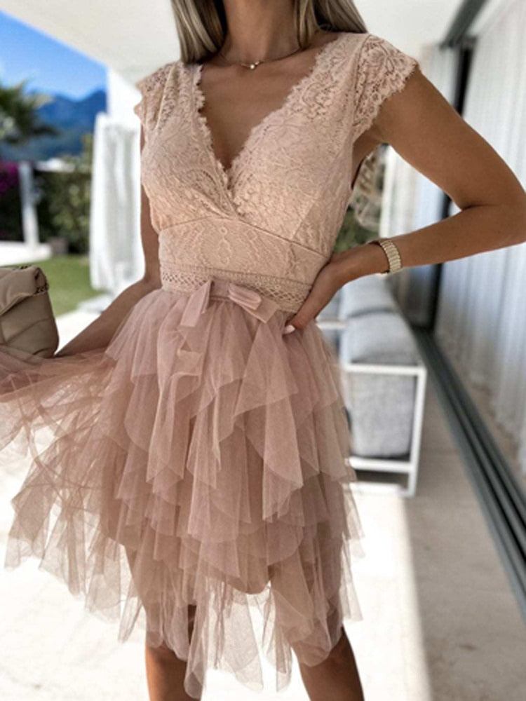 Evelyn Women's Cocktail Dress | Exquisite Chiffon, Elegant Ruffles 4