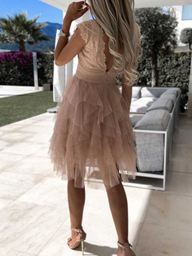 Evelyn Women's Cocktail Dress | Exquisite Chiffon, Elegant Ruffles 5